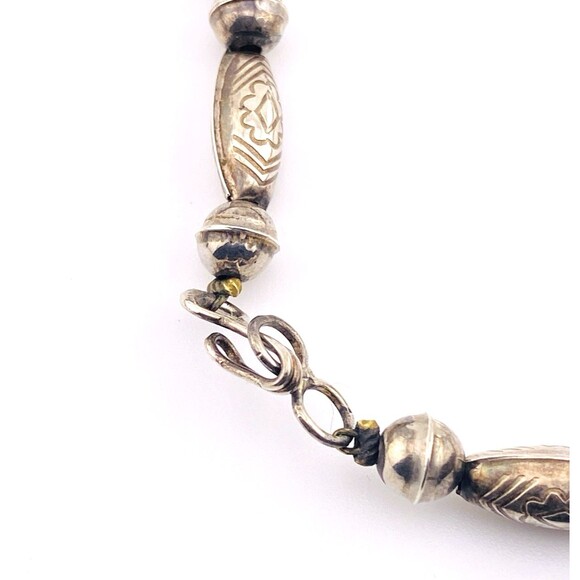 Hand Crafted Sterling Silver Pendant Necklace Large Turquoise Cab 17 In Tribal - Picture 6 of 12